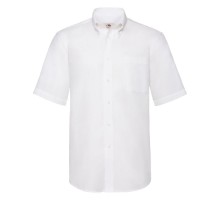 Рубашка "Short Sleeve Oxford Shirt", белый_S, 70% х/б, 30% п/э, 130 г/м2