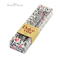 Ручка металлическая в футляре Dolce Vita. Сердечки. Красное и Черное