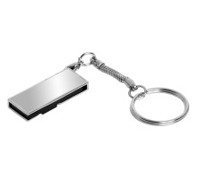 USB 2.0- флешка на 16 Гб с поворотным механизмом и зеркальным покрытием