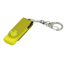 USB 2.0- флешка промо на 64 Гб с поворотным механизмом и однотонным металлическим клипом