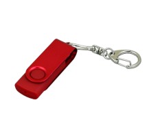 USB 2.0- флешка промо на 16 Гб с поворотным механизмом и однотонным металлическим клипом